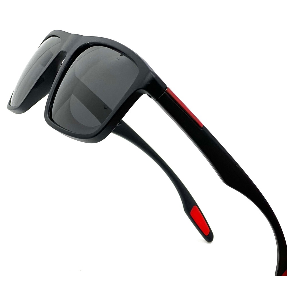 Men's Sport Sunglasses Black Frame Red‎ Accent Driving Fishing Golf Driving Run